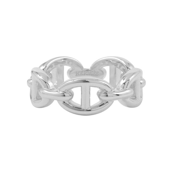 Hermes Hermès Chaine d'Ancre Enchainee PM Ring, SV925 Silver, Ring Size 52 - Picture 1 of 12